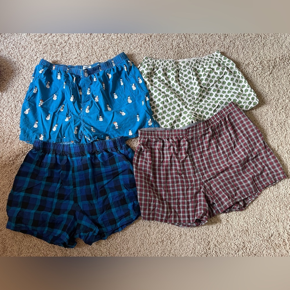 Men’s Boxer Shorts Bundle 4 Pack Hanes Old Navy Mossimo Size M/L